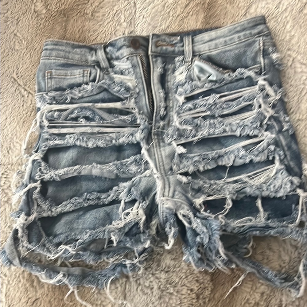 Distressed Denim Shorts